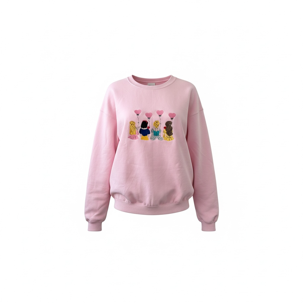 Disney Princess Embroidered Crew Neck Sweatshirt