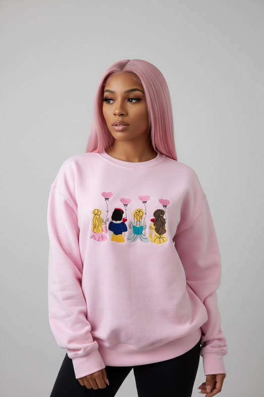 Disney Princess Embroidered Crew Neck Sweatshirt