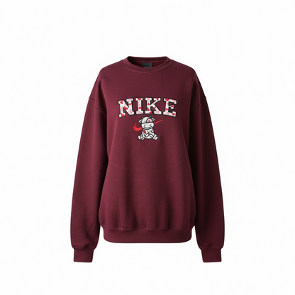 Nike Heart Cow Logo Embroidered Design Crew Neck Sweatshirt